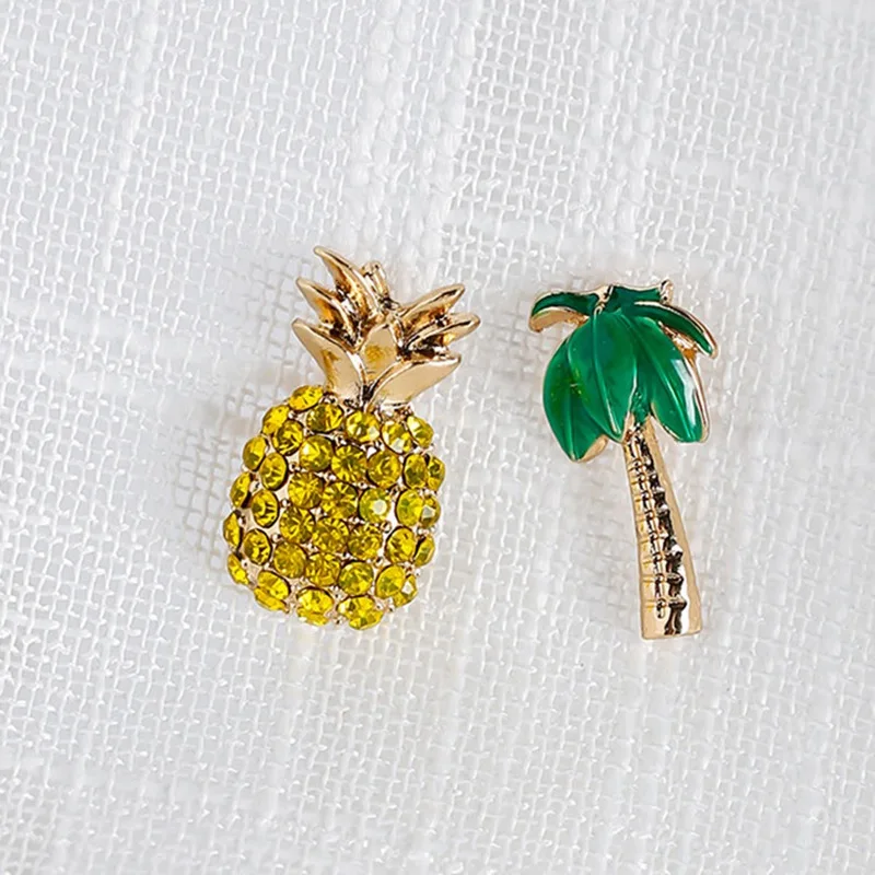 Lovely Crystal Pineapple Coconut Palm Tree Cute Stud Earrings Jewelry Pendientes Brincos | Украшения и аксессуары