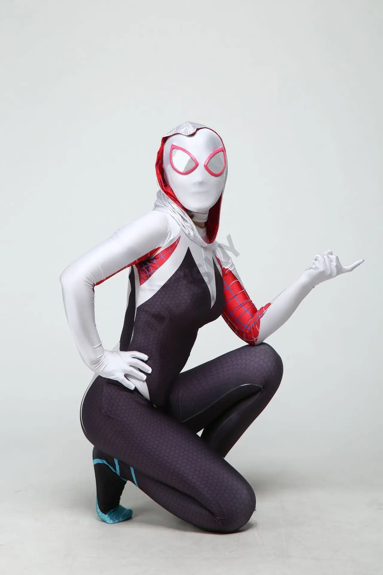 3D женский костюм Человека паука Гвен Гвендолин Максин Стейси Zentai спайдергерл