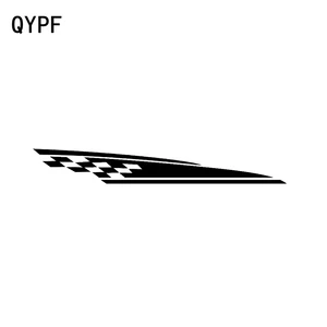 QYPF 20 см * 2,7 см модные гоночные флаги полоски виниловые Стикеры для автомобиля ретро-отражающие наклейки для автомобиля C15-0484