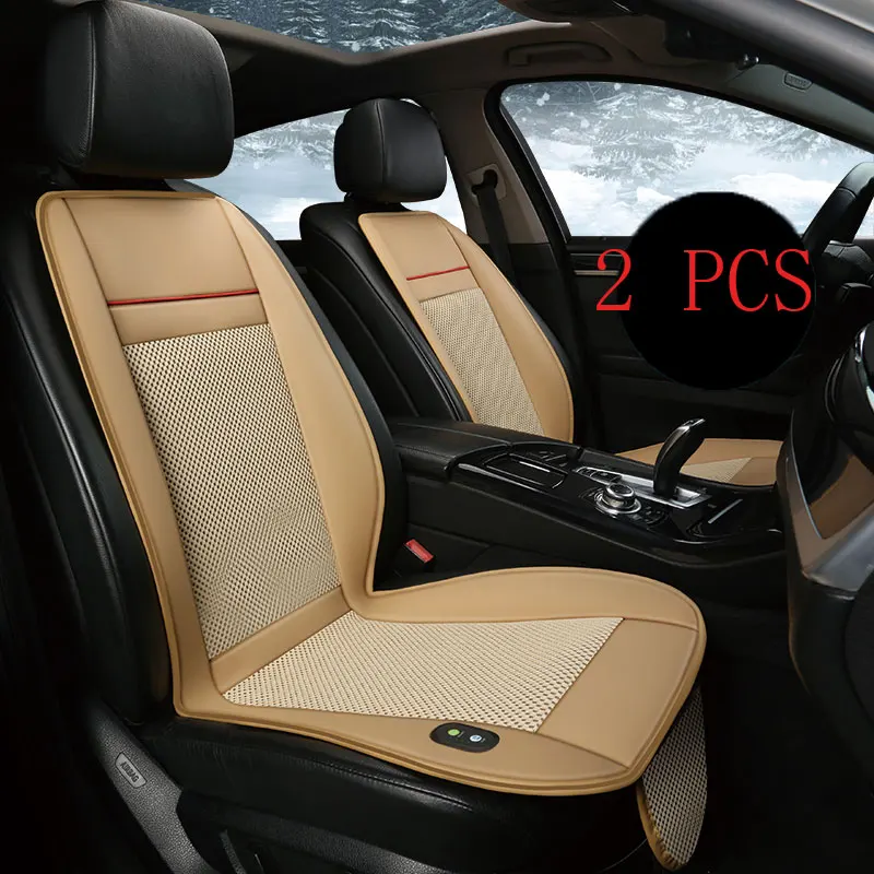 beige 2 pcs Летние автомобильные чехлы для сидений, автомобильные Чехлы, вентиляционные аксессуары для nissan kicks LEAF march micra Мурано z51 navara d40 note - Название цвета: beige 2 pcs