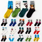 2018 винтажные Модные мужские повседневные хлопковые носки в стиле ретро с рисунком маслом