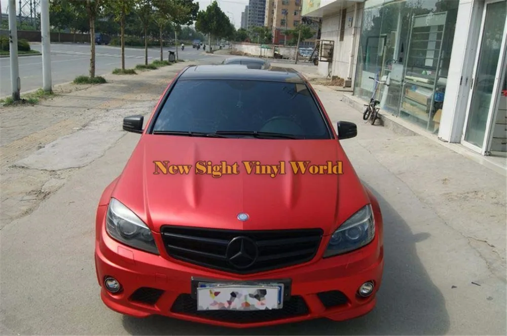 Высококачественная матовая хромированная металлическая красная Автомобильная