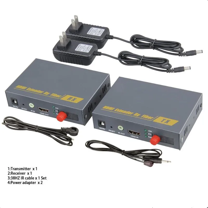 HDMI волоконно Оптическая передача с ИК расширителем по волоконному RX/TX Видео