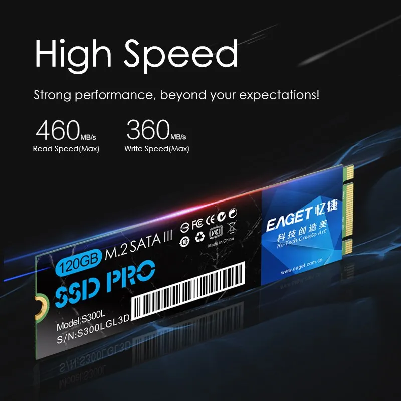 Eaget NGFF M.2 SSD 120 ГБ SATA III Internal Solid State Drive г M2 Дискотека Дуро interno 3 0 HD HDD жесткий диск для
