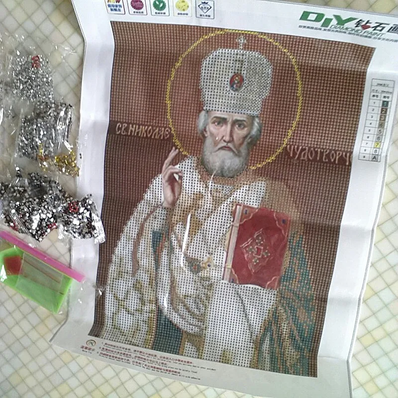 3040 DIY кристальная круглая Алмазная вышивка религиозная живопись набор