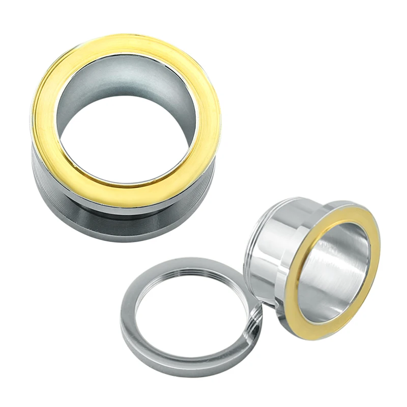 

8-25mm Gold Ear Tunnels Stainless Steel Ear Stretchers Plugs And Tunnels Piercing Ear Plug Expander Piercing Plug Oreille 20mm