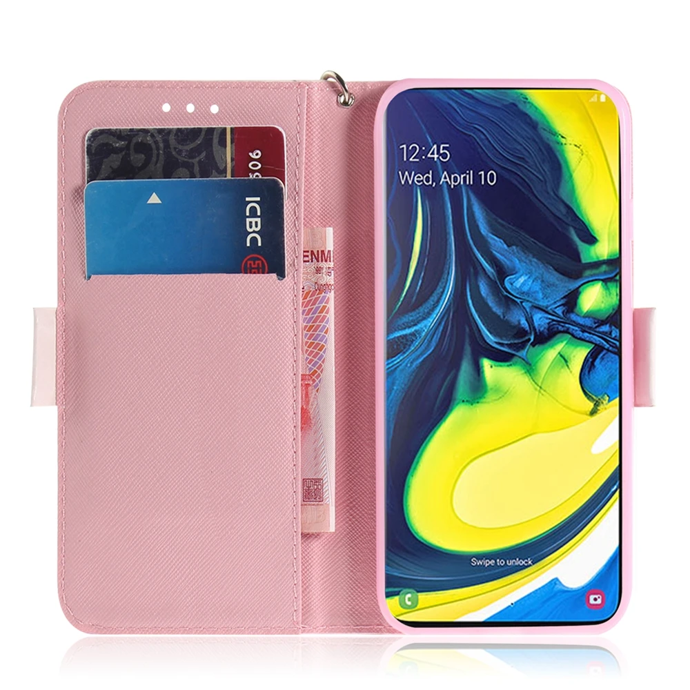 Модный розовый чехол для телефона с пандой Samsung A60 A80 A90 A10E A20E M40 Etui милый животными