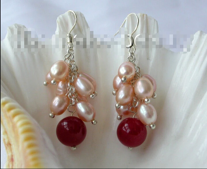 Горячие продаем нью-розовый пресной воды культивированный жемчуг красный нефрит