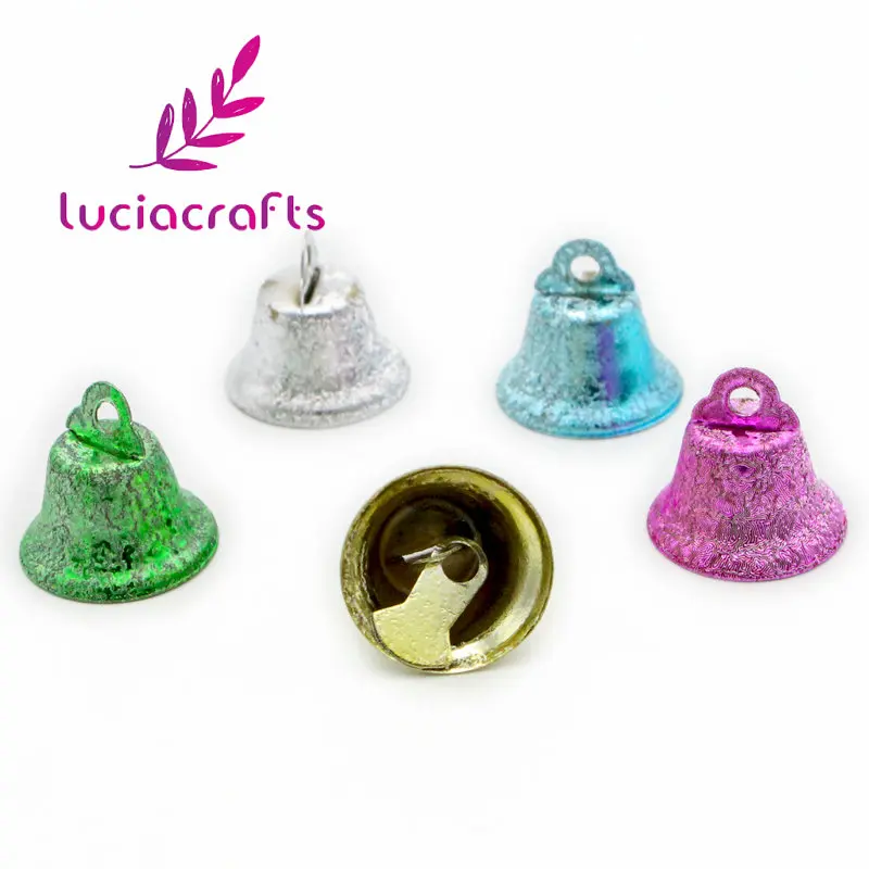 Lucia Craft 12 шт./лот 14*16 мм красочные металлические подвески для колокольчиков колокольчик DIY Рождественский Декор ручной работы аксессуары H0218