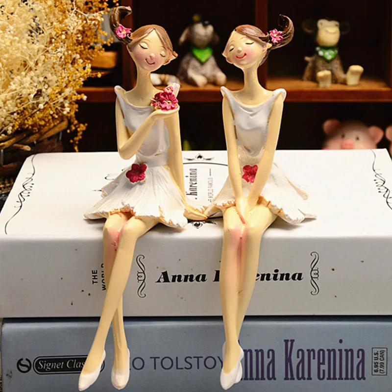 Красивая девочка и ангел креативная полимерная кукла украшение Сказочная статуя