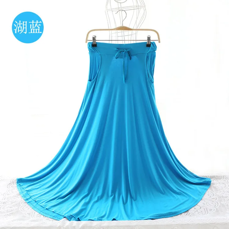 Весенне летние женские длинные облегающие однотонные юбки макси из модала с