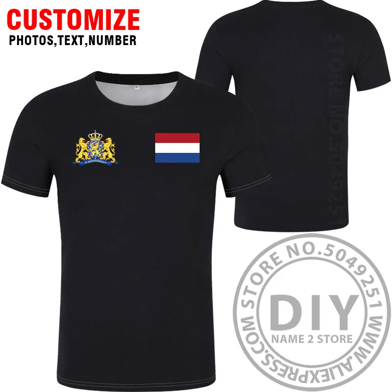 Style 4 Голландская футболка diy Бесплатный Пользовательский логотип Название фото nld футболка nation flag nl kingdom ткань для платья печать текст страна одежда - Цвет: Style 4