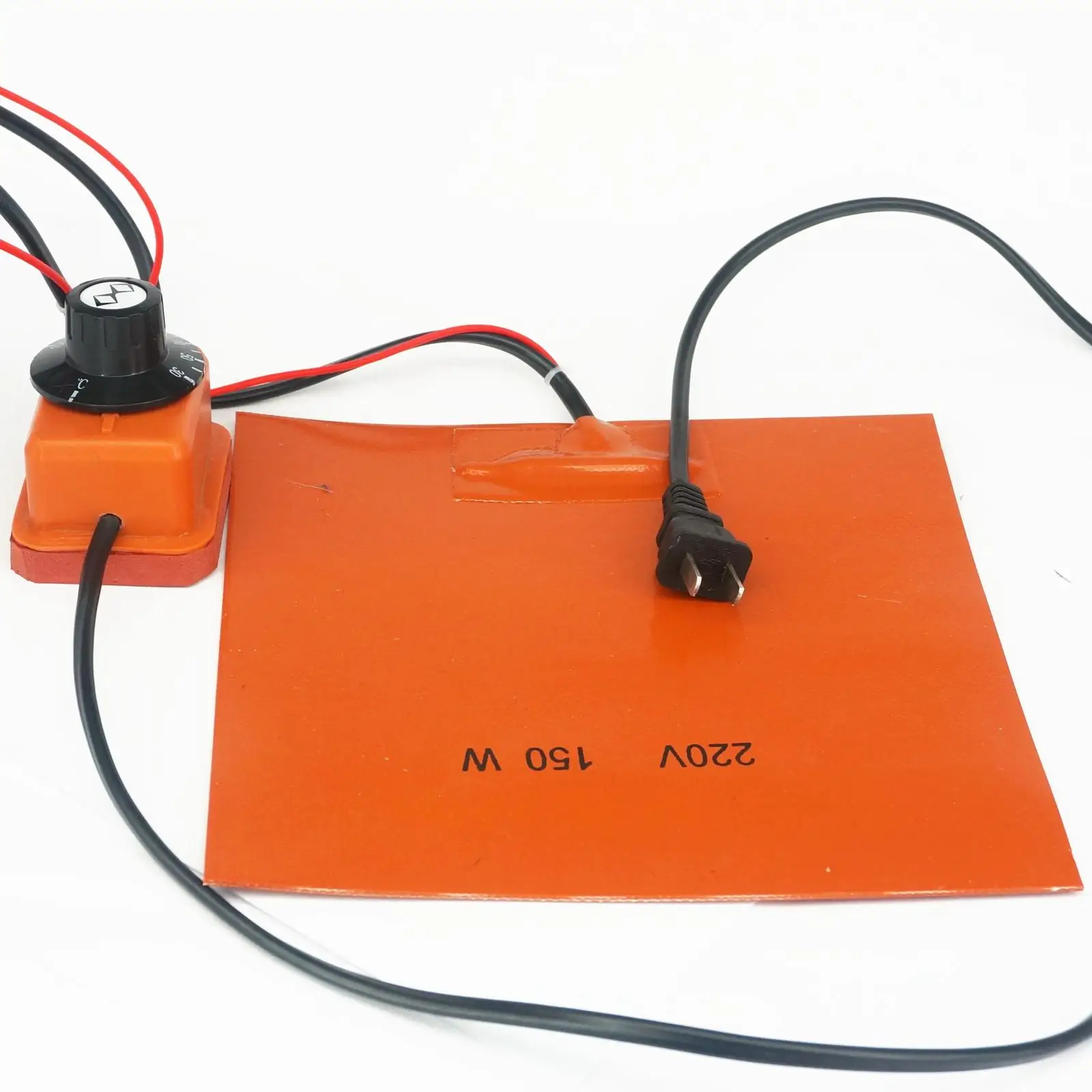 Separador da Tela do Lcd do Calefator do Silicone de 220×220 mm 150 w 220 v com Fios Bondes do Termostato do Botão Giratório Fios elétricos