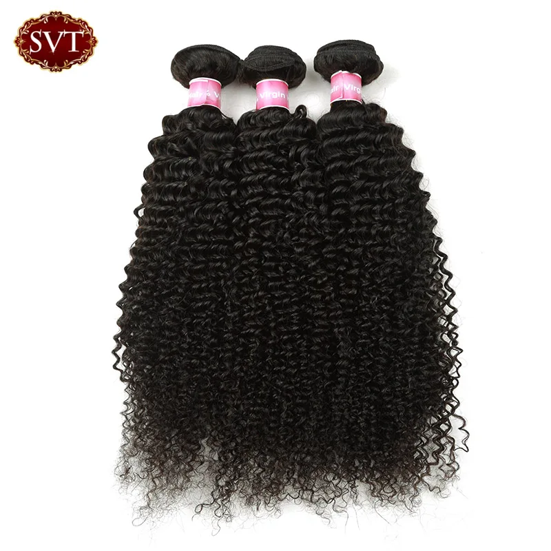 SVT Hair Curly Wave Brazilian Virgin 3 Bundles Natural Color Human Unprocessed 8A Cheap |