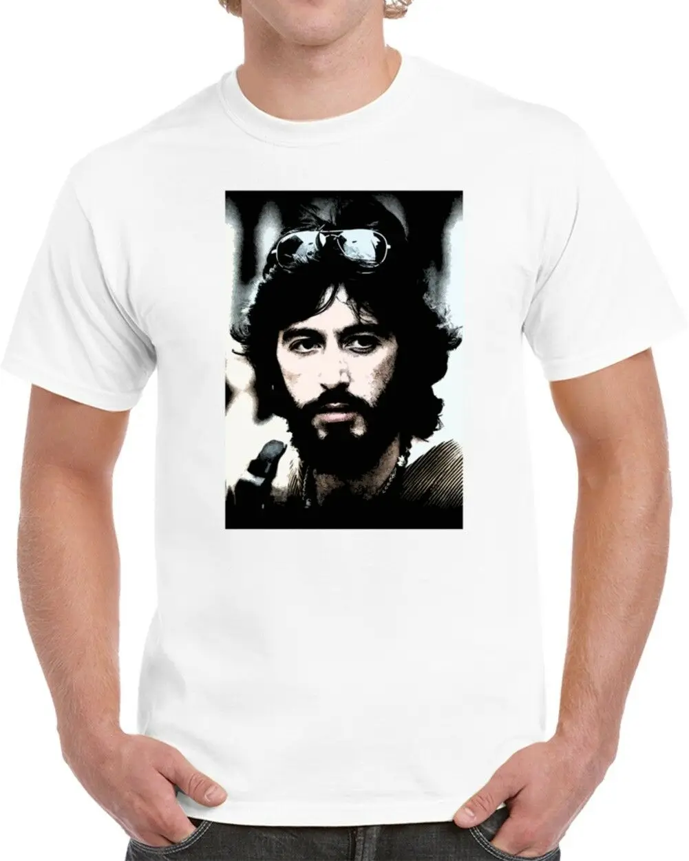 Мужская футболка из 100% хлопка Serpico Al Pacino 70 s с крутым вентилятором со скидкой