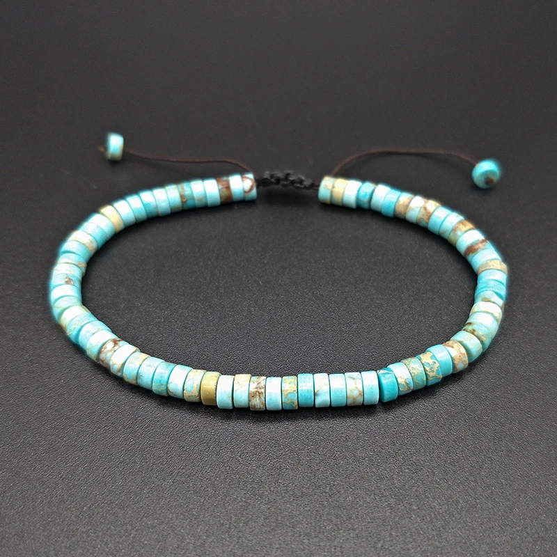 Оригинальный цветной браслет из натурального камня в форме цилиндра ручной