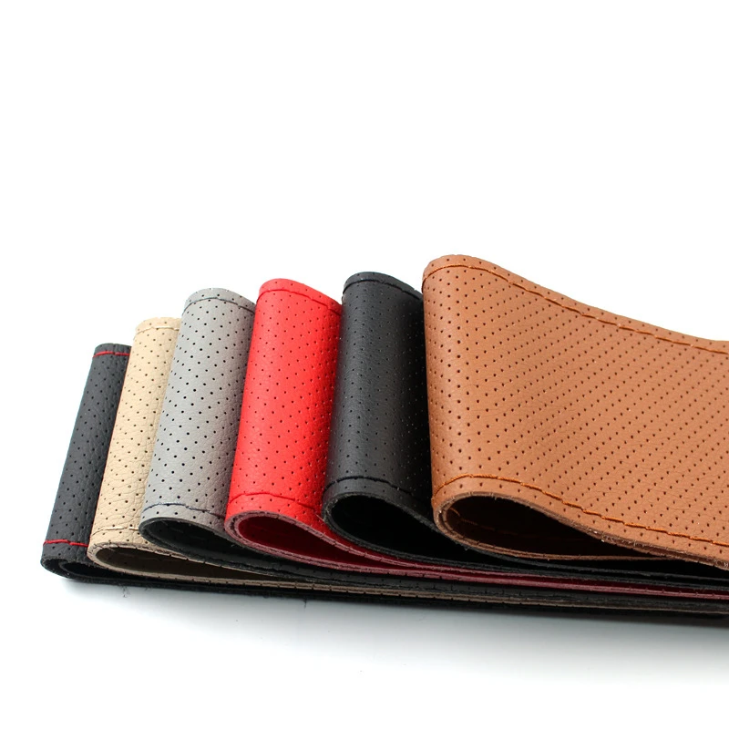 Оплетка на руле 38 см прошитый вручную чехол рулевого колеса автомобиля с иглами и