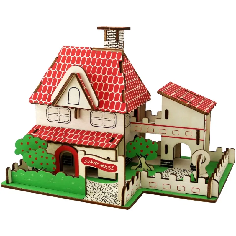 3D Diy деревянный пазл игрушки для семейных игр ветряная мельница домик обучающая головоломка для взрослых монтессори игрушка хобби подарок для детей - Цвет: LC-GP272