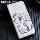 Кожаный чехол-бумажник COOLY с откидной крышкой для Sony Xperia XA1 XA2 XA3 XA L1 L2 XZ1 XZ2 Compact 10 E5, задняя крышка с изображением кошачьих листьев, мраморный чехол для телефона