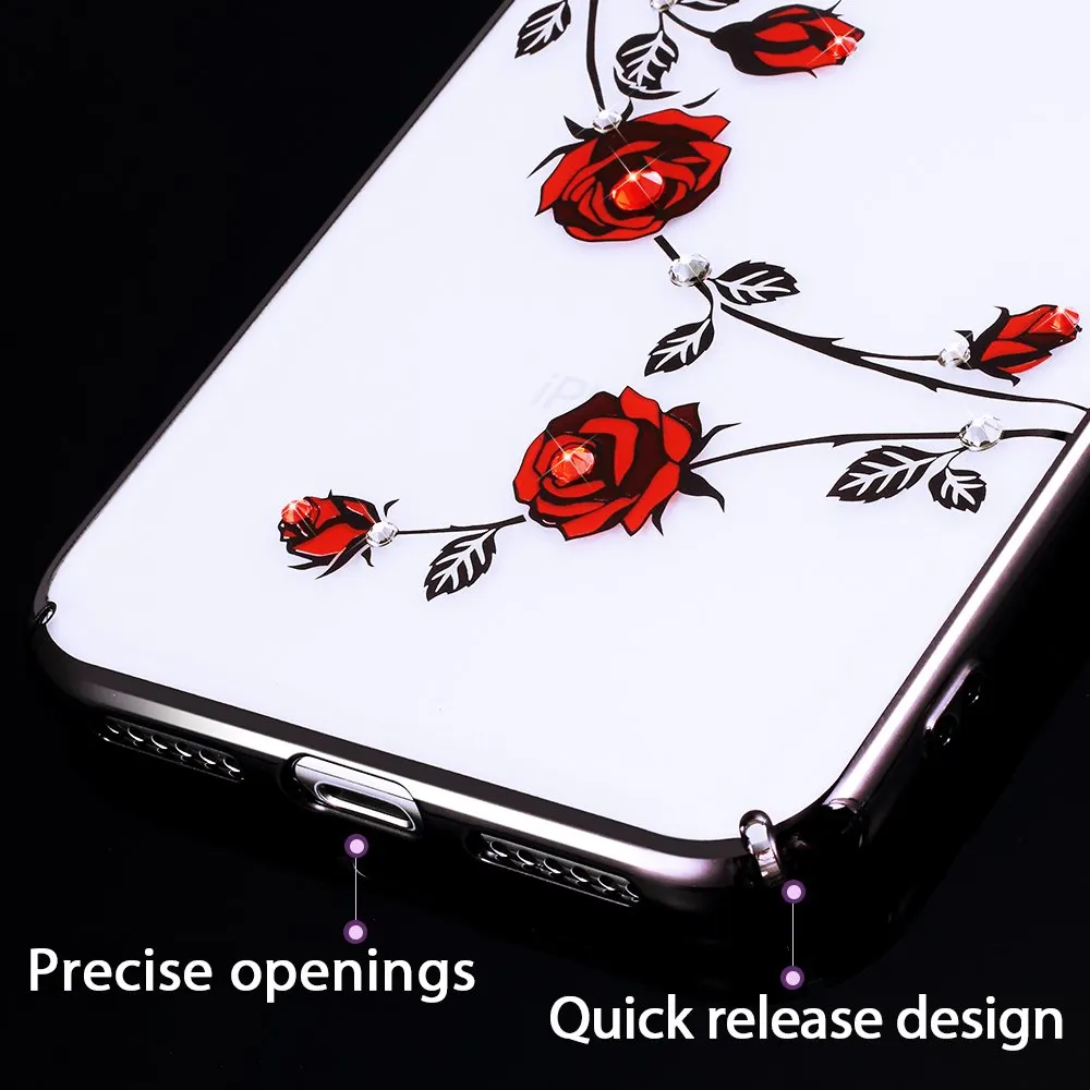 KINGXBAR чехол для iPhone XR цветочный прозрачный цветок iPhoneXR Капа Роскошный Кристалл от