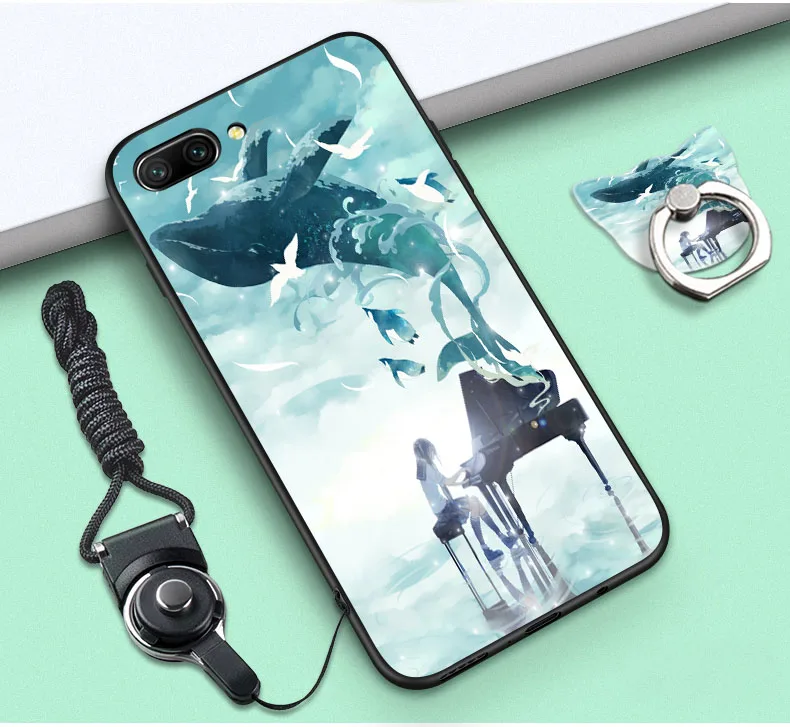 Чехол для Huawei Honor 10 роскошная тонкая черная рамка с мультяшным рисунком мягкая