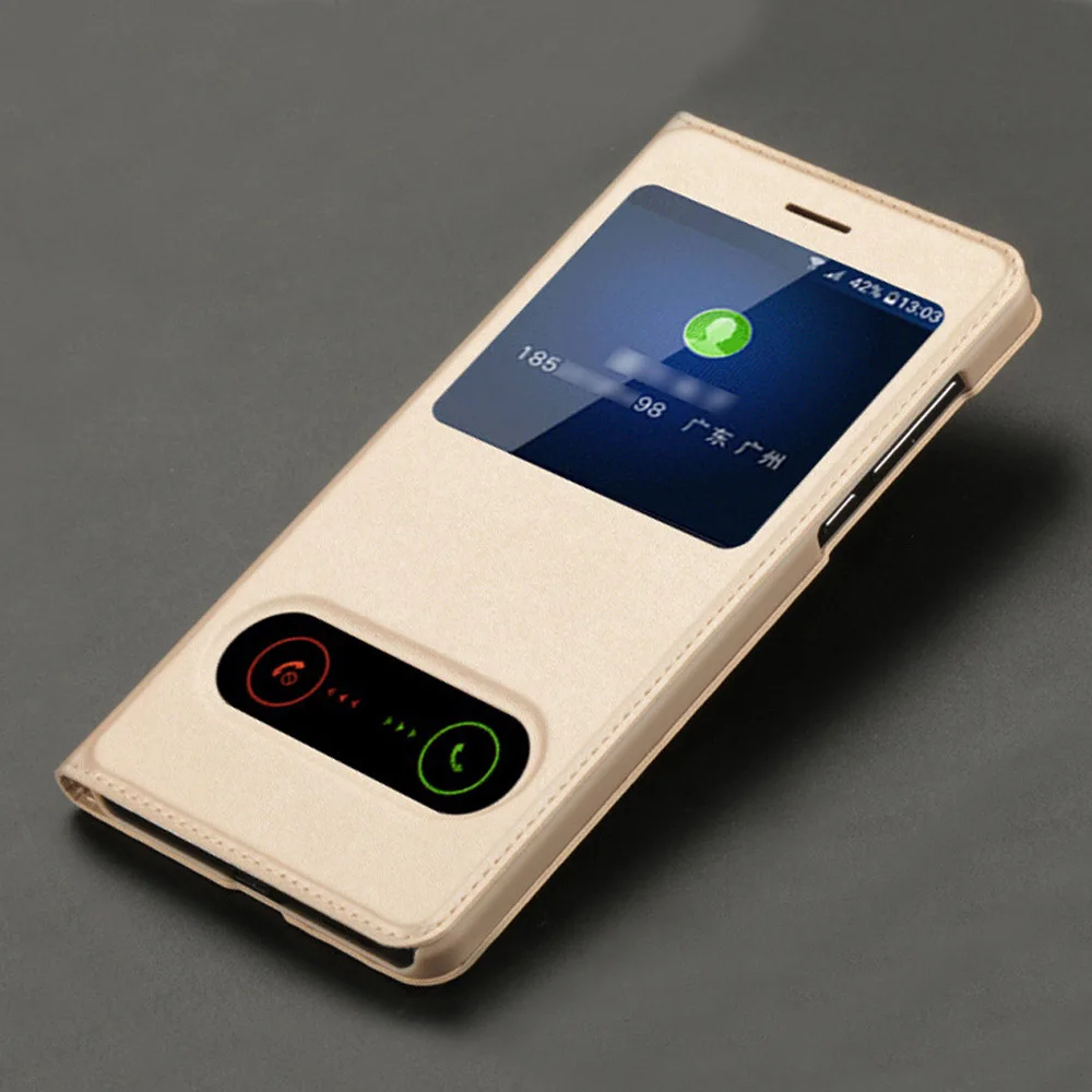 Откидной кожаный чехол для телефона Nokia 6 Nokia6 5,5 дюймов роскошный противоударный чехол с прозрачным окном 360 полный защитный чехол - Цвет: Gold