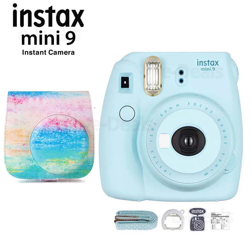 Fujifilm Instax Mini 9 мгновенная пленка для камеры светло голубой + качественный мягкий