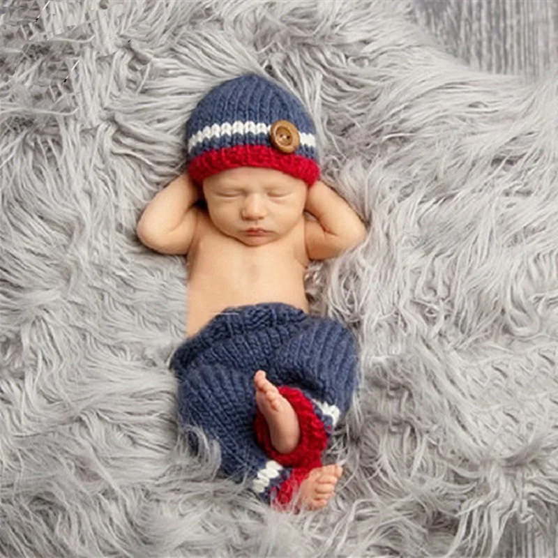 

Newborn Baby Boy Photography Crochet Hats Outfits Props Infant Little Baby Shower Gift Pic Photo Shoot Props Bebe Foto Clothes
