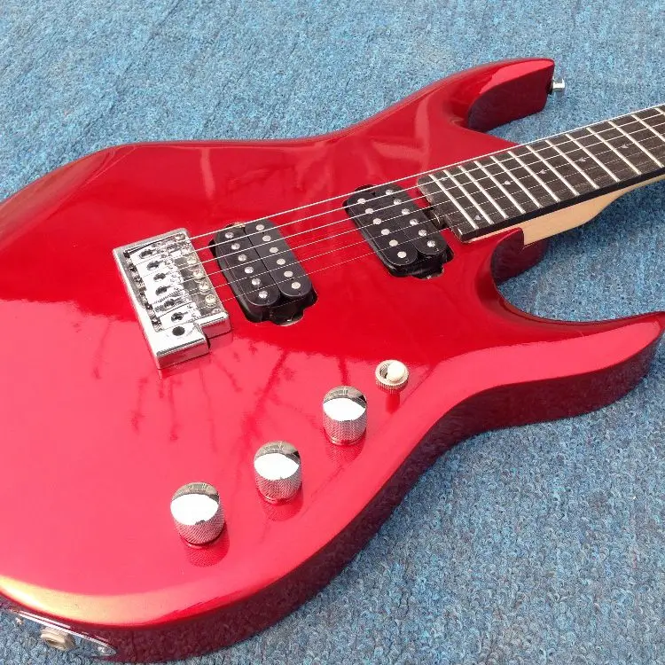 Хороший звук Ernie Ball Musicman JP12 электрическая гитара серебристо красного