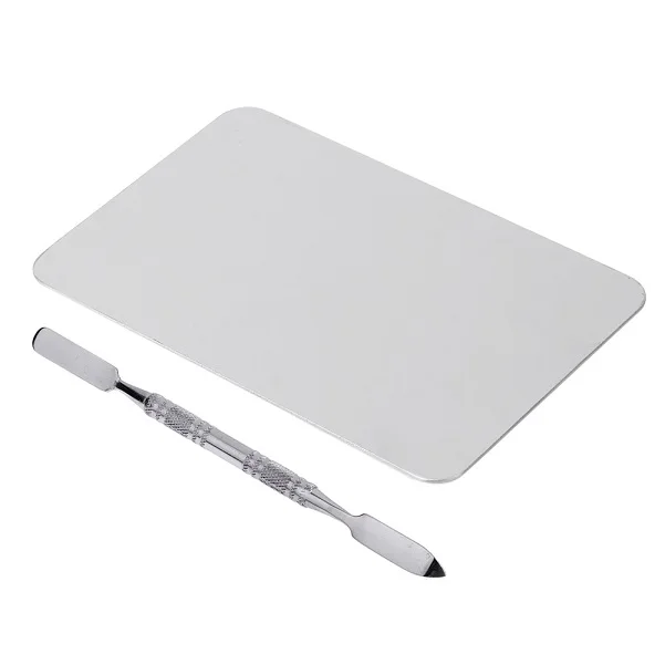 stainless steel Палитра для макияжа из нержавеющей стали/акрила, лопатка, прямоугольная бабочка, тени для век, лак для ногтей, палитра для смешивания цветов - Цвет: stainless steel
