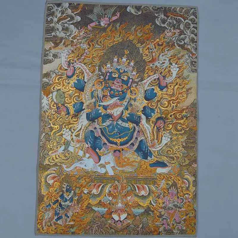 Старая ручная работа картина из парчи шелковая вышивка танка Будда Бодхисаттва