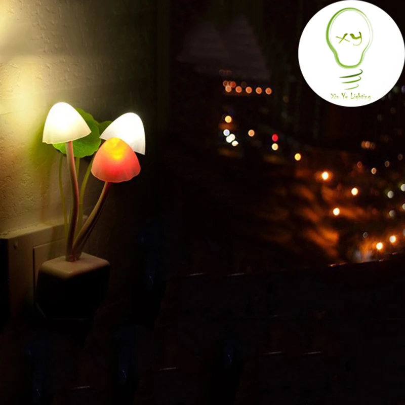 Novelty us &amp ес plug night light мечта гриб светодиодная лампа 3 светодиодов лампы привело
