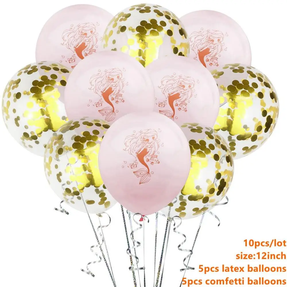 Mermaid Balloons 8 Taoup 1 шт. мультяшная маленькая наклейка с изображением русалки Вечерние Декорации маленькая Русалочка День Рождения Декор для маленьких девочек Babyshower - Цвет: Mermaid Balloons 8