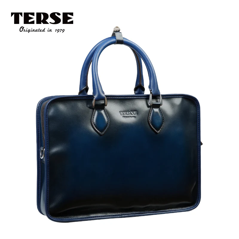 TERSE_New Fashion мужской портфель из натуральной кожи мужская сумка деловой табак цвет