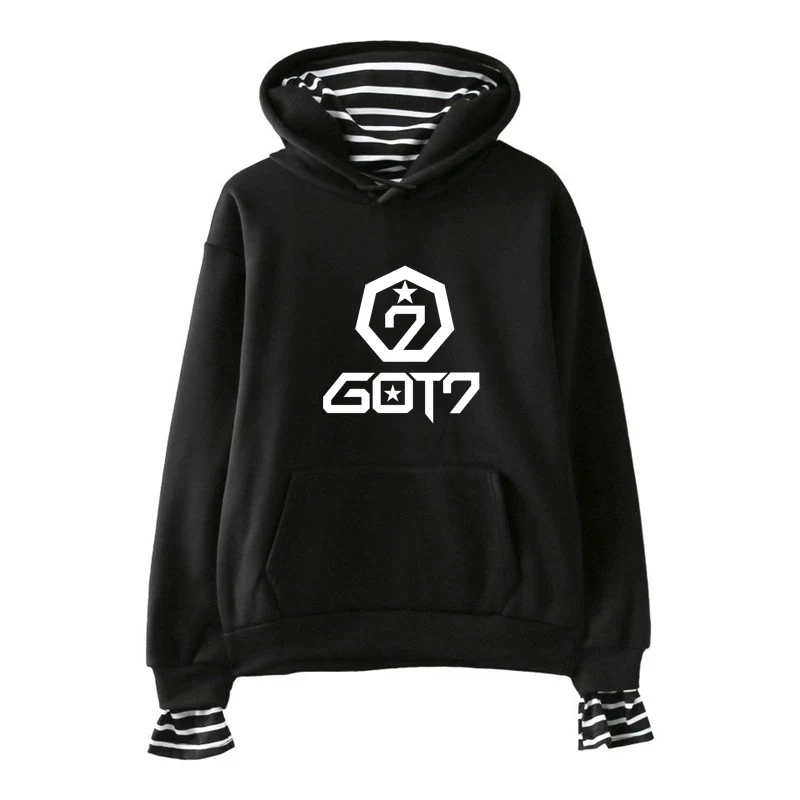 Новинка; Черная Толстовка Exo Got7 Mamamoo для женщин; Monsta X Twice Stray Kids Nct Harajuku Wanna One; повседневные толстовки для фанатов - Цвет: got1