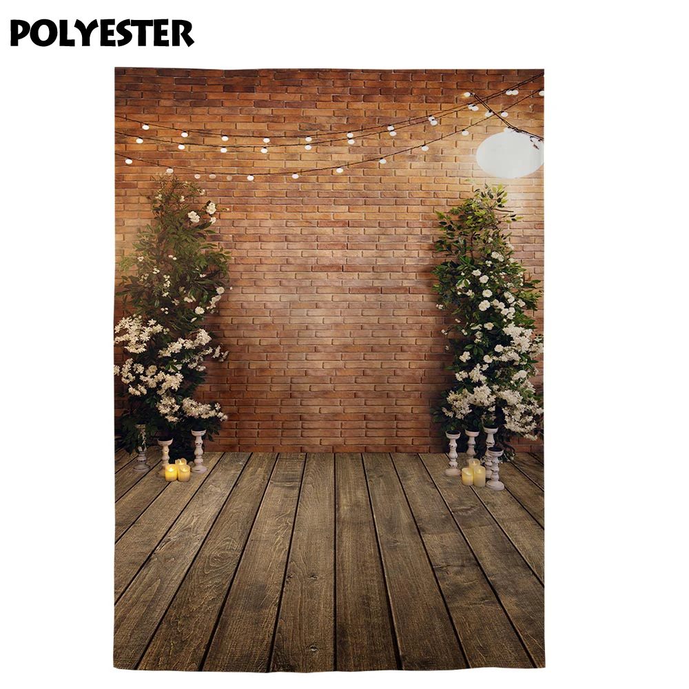Allenjoy photographic background brick wall flowers light indoor wedding photocall for photo studio backdrops photography | Электроника
