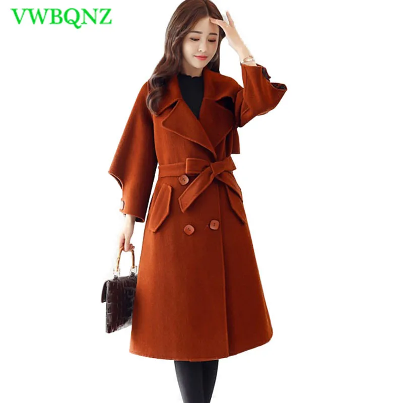 Женское длинное пальто Осеннее/зимнее большого размера|long woolen coat|woolen coatquality coat |