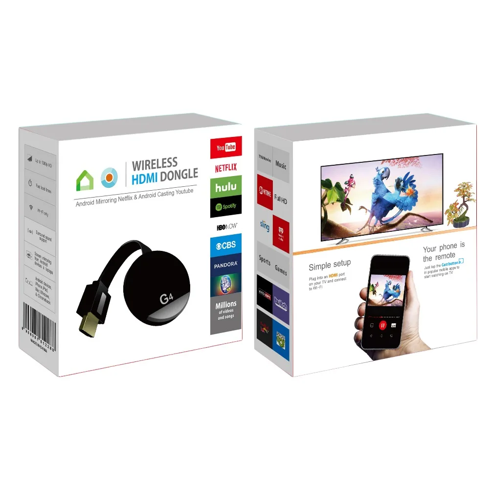 HDMI беспроводной дисплей Wecast G4 для Android iOS YouTube Google Chrome Airplay поддержка 4G сотовых