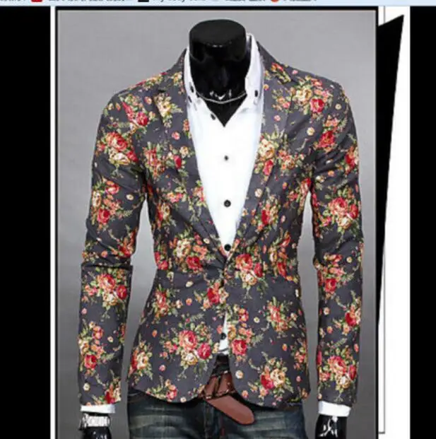 Для мужчин весна Цветок костюмы с длинными рукавами Пиджаки для женщин Куртки