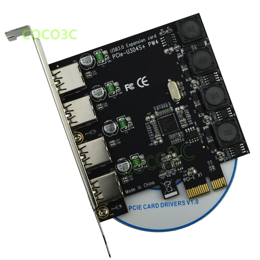 Высококачественная PCI Express 4 USB 3 0 карта PCI-e к внешнему 4-портовому USB3.0