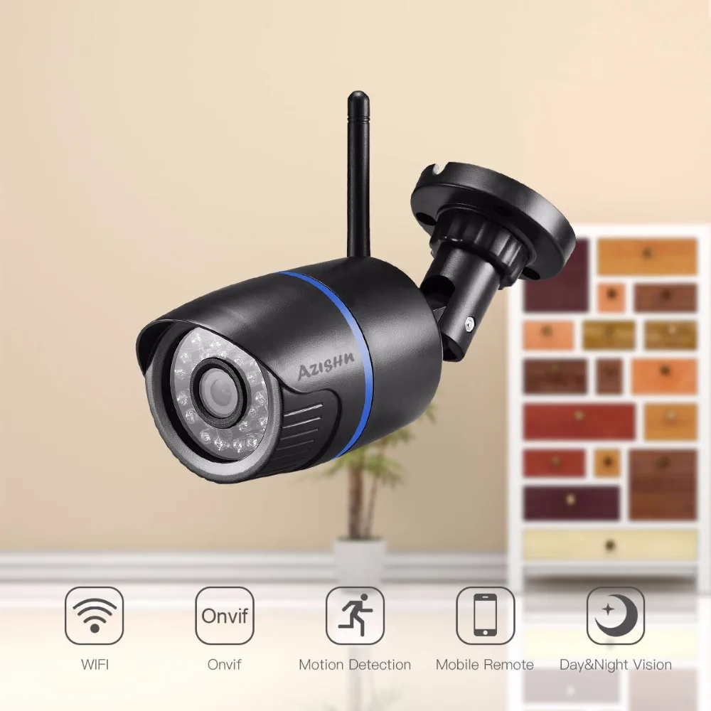 AZISHN 1080P WIFI IP камера Аудио запись 2.0MP HD Сеть Беспроводная Проводная Домашняя