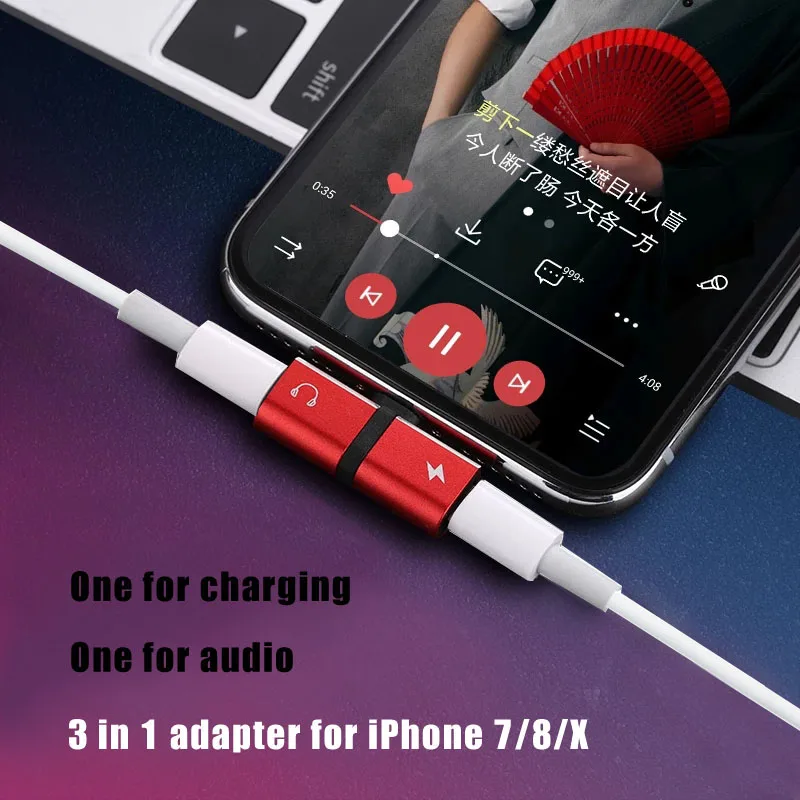 Allvcover 2 in 1 Dual Splitter for iPhone X 8 7 Plus Lightning Converter Charger Audio Headphone Jack Adapter IOS 10 | Мобильные