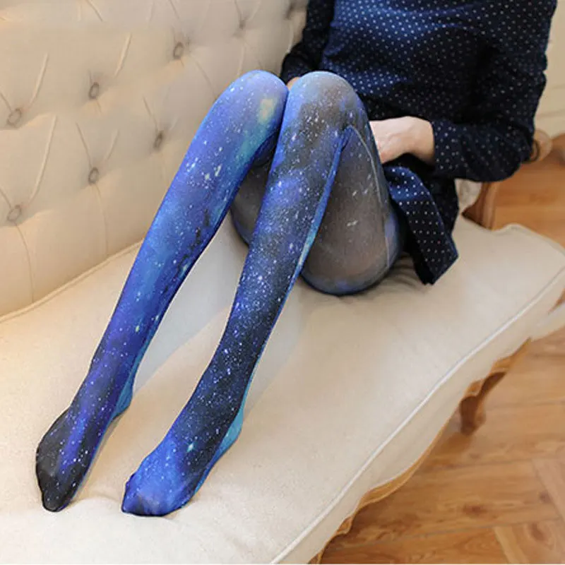 Новые колготки Harajuku для женщин с принтом Galaxy &amp Star | Женская одежда
