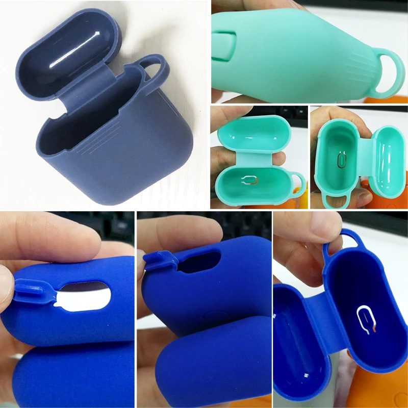 Силиконовый чехол для наушников с карабином для AirPods, Bluetooth, беспроводная гарнитура, защитный чехол для Air Pods, защитный чехол