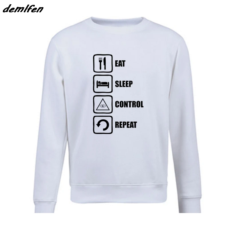 Горячая Распродажа модная весенне-осенняя мужская толстовка с надписью Eat Sleep