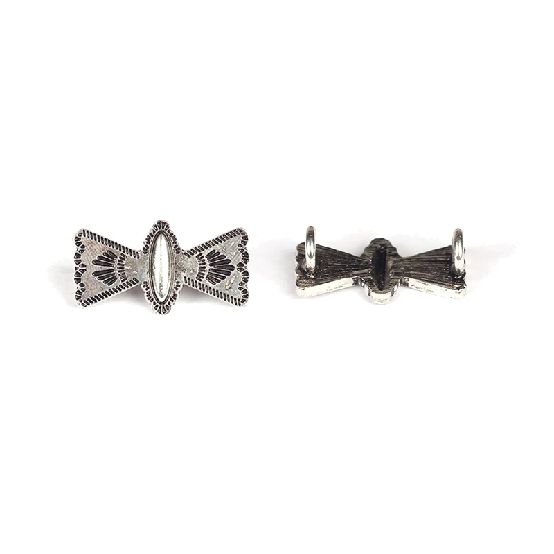 29mm 3pcs/lot Zinc Alloy Button Gold Silver Bowknot Shape Double Hole Connector Charms For DIY Jewelry Finding Accessories | Украшения и