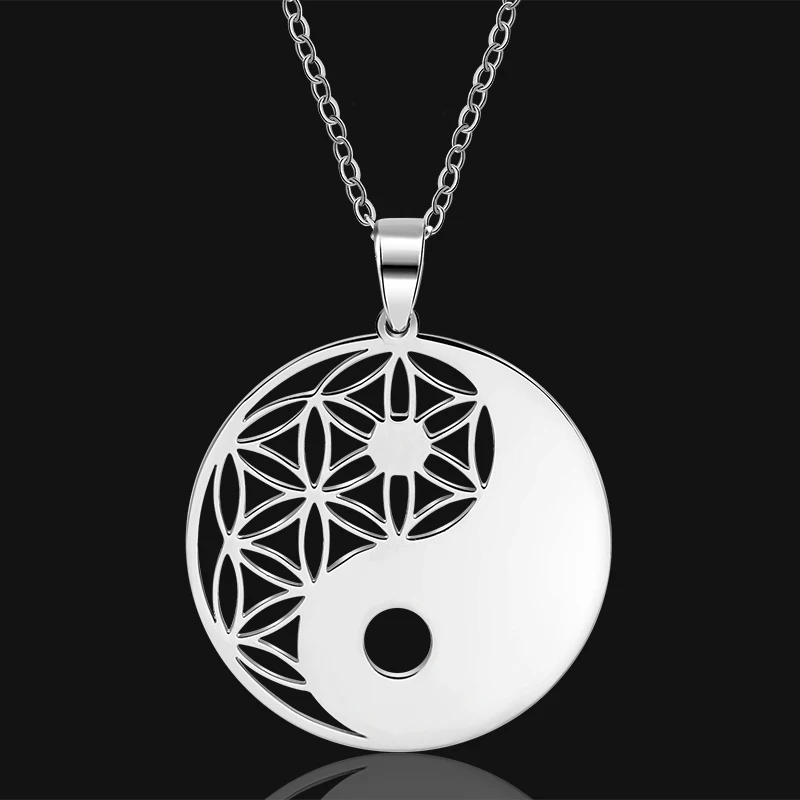 7 Metatron's Cube нержавеющая сталь кулон уплотнения Archangel Ангел сигил ожерелья с 60 см цепи для женщин - Окраска металла: 7