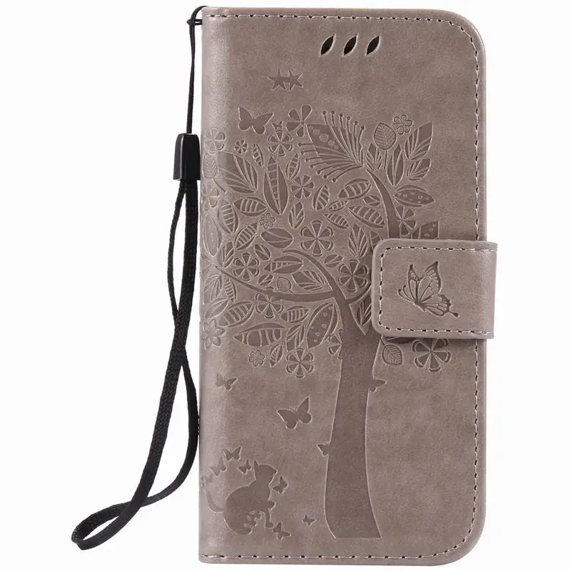 Для Coque iPhone 8 флип чехол кожаный бумажник+ Силиконовый мягкий чехол iPhone8 Plus чехол для телефона s 3D тисненый кошачий дерево защитный чехол