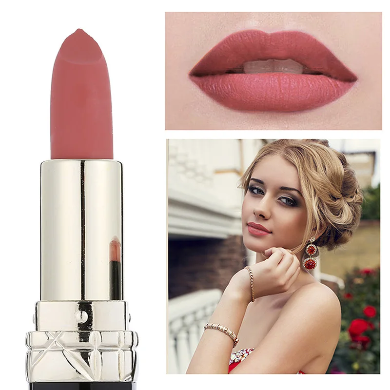 Женская губная помада MISS ROSE водостойкая матовая телесного цвета карандаш для губ