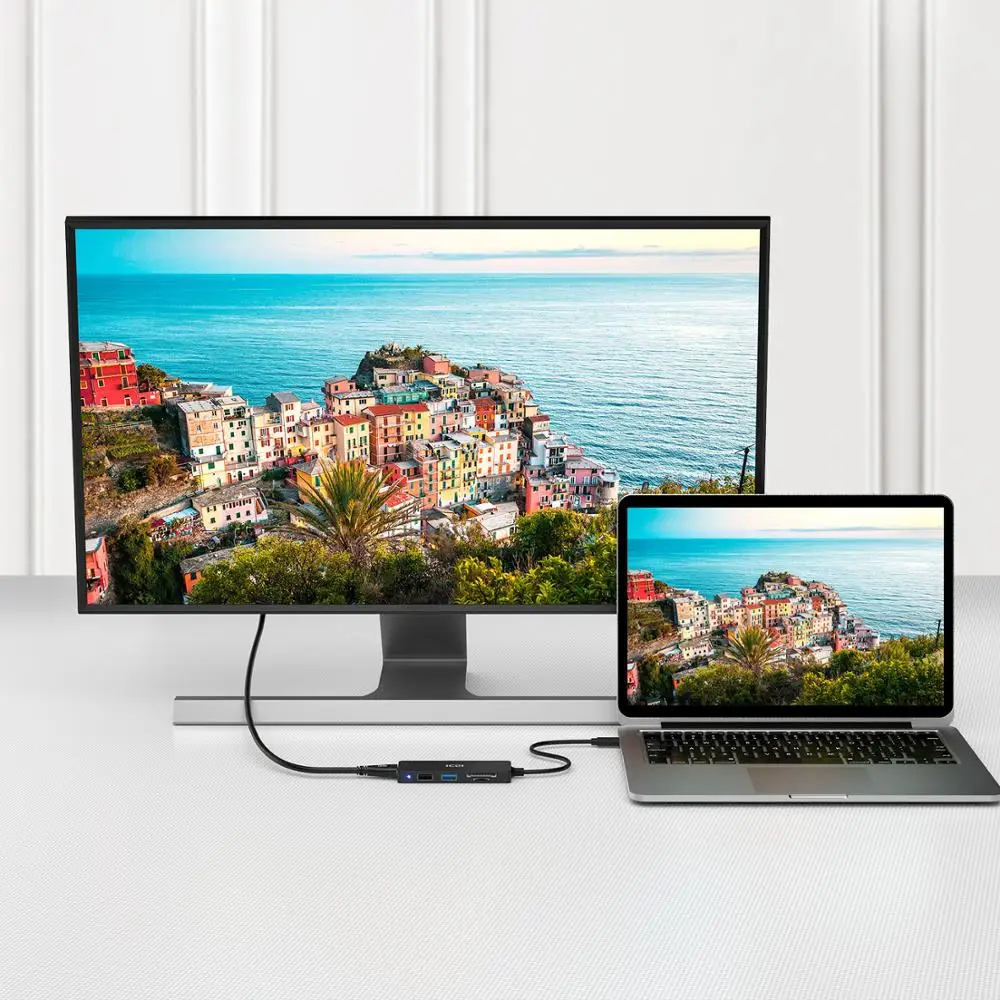 ICZI 4K USB C к HDMI 3 0 2 SD TF Порты адаптер Тип конвертер концентратор для ноутбука Macbook Pro